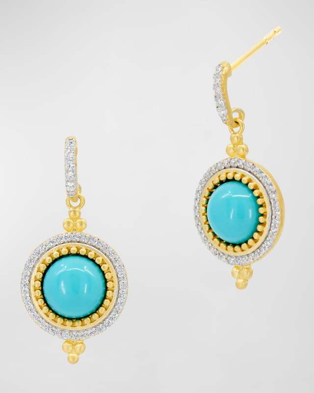 Shades of Hope Turquoise & Cubic Zirconia Drop Earrings